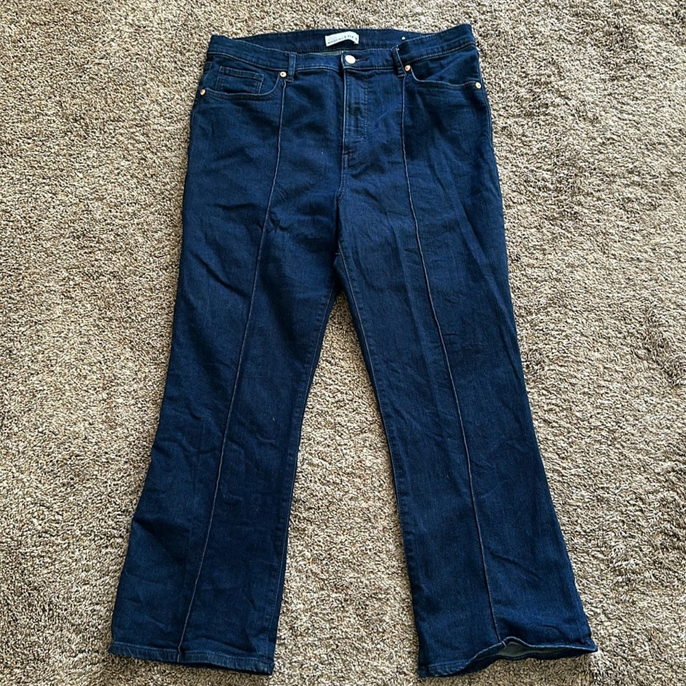 LOFT pintucked kick flare jeans